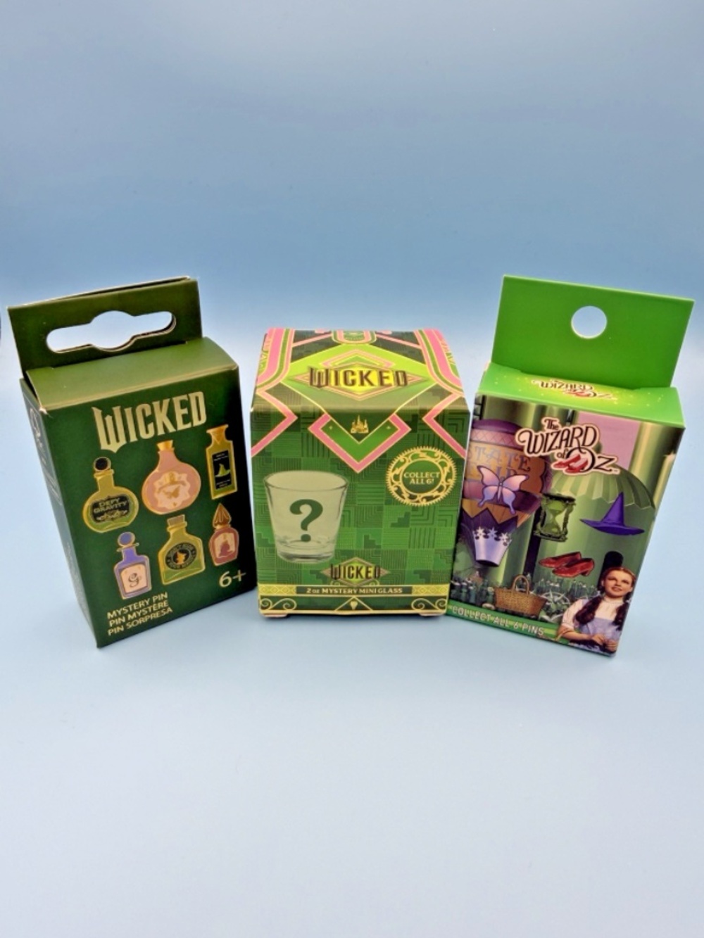 Wicked Blind Box Bundle Sealed + 2oz Glass & Enamel Pins 💚🩷